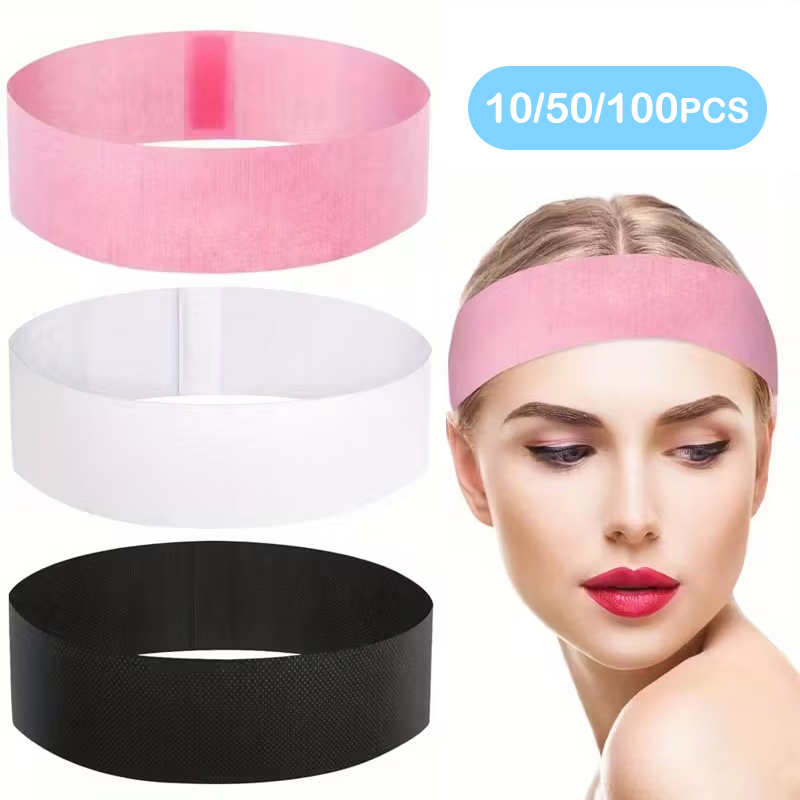 Skincare Pink - 10/50/100pcs 일회용 머리띠 스파 살롱 페이셜