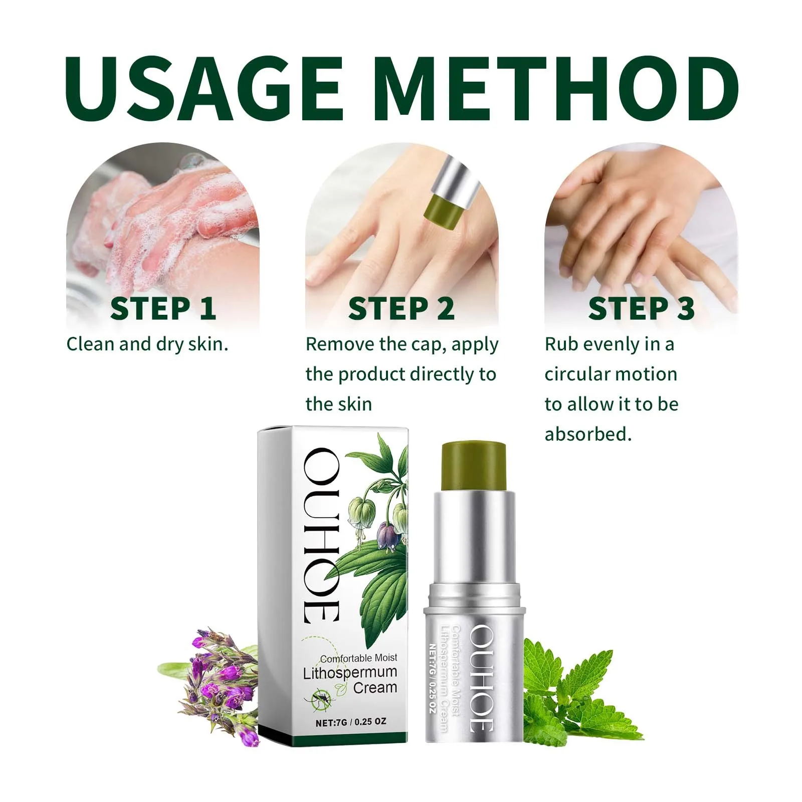 OUHOE 퍼플 그래스 허벌 모기 기피 크림, 천연 모 - Skincare Herbal 리뷰 및 가격