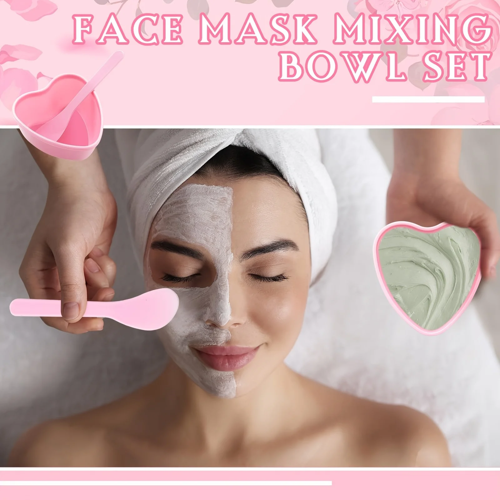 6피스 핑크 하트 모양 페이셜 마스크 믹싱 볼 스크래퍼 - Skincare Pink 리뷰 및 가격