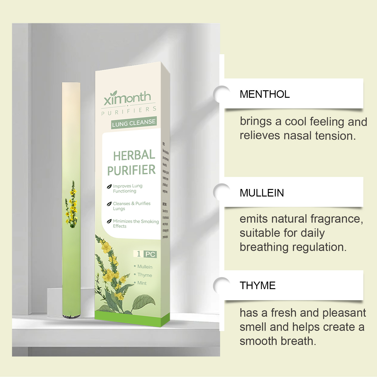 천연 허브 호흡 스틱 상쾌한 숨결 지원 아로마테라피 흡 - Skincare Herbal 리뷰 및 가격